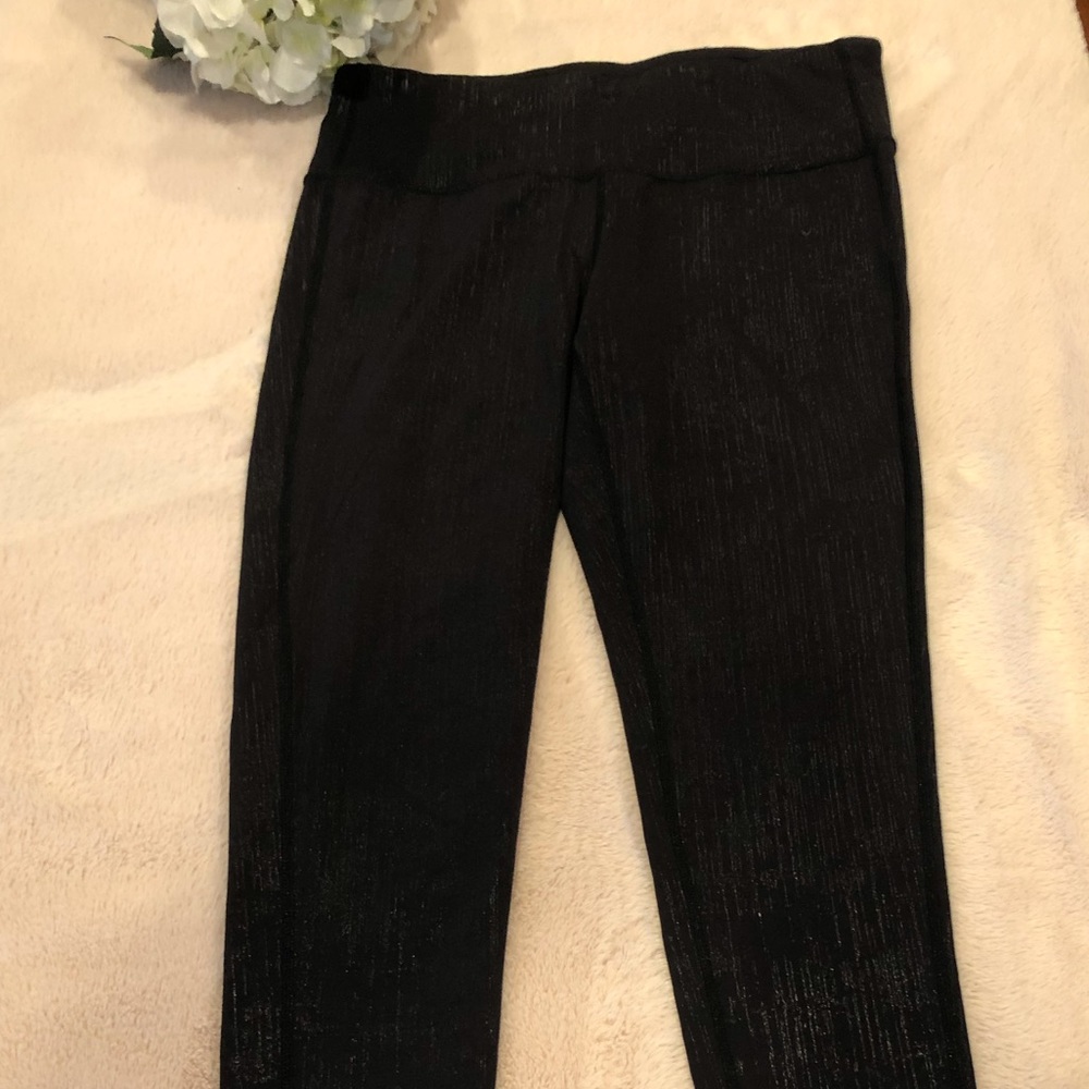 Athleta Vertical Shimmer Black Leggings, Size M